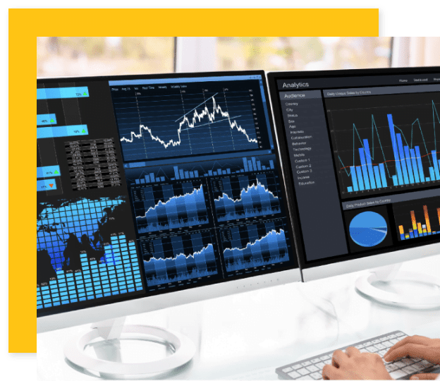 graphs on a monitor