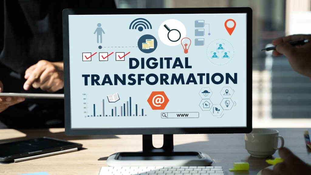 digital transformation illustration on a monitor