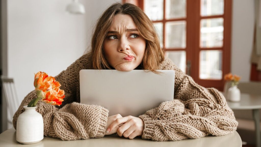 sad person after a bad website user experience