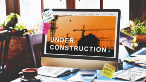 "under construction" text on a monitor